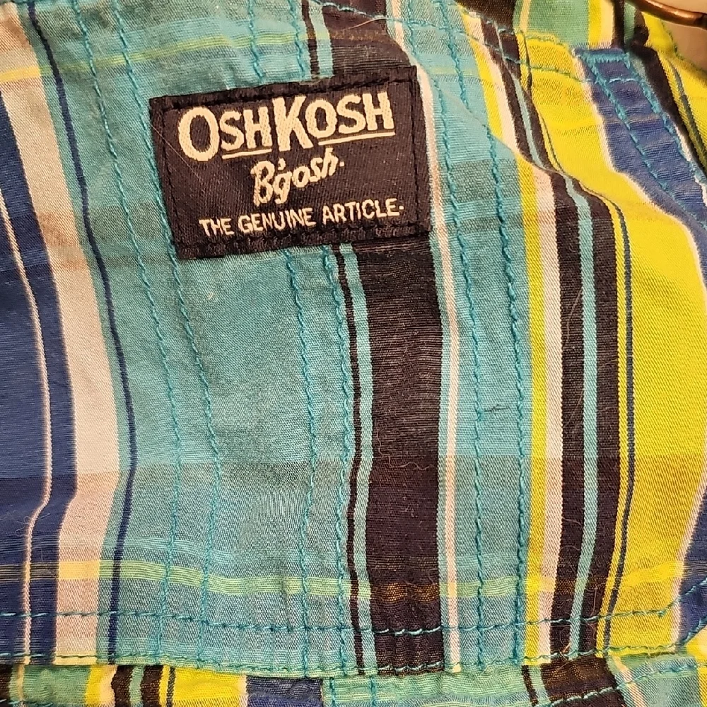 OshKosh B'gosh Overalls Vibrant Striped  Shorts Carpenters 24 Months Boy Girl
